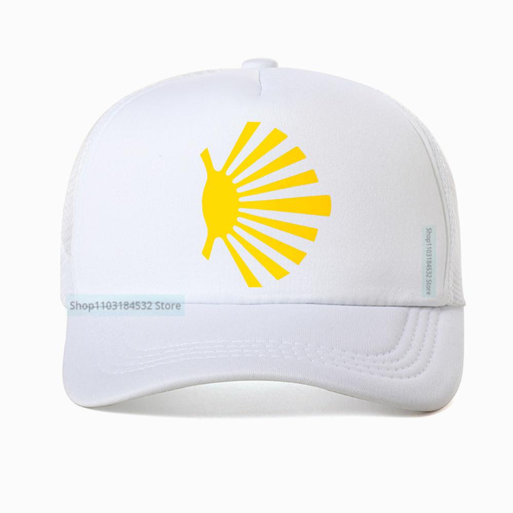 Camino De Santiago Symbol Large Yellow Scallop Shell cap fashion casual mesh sun hat Adjustable Breathable snapback hat