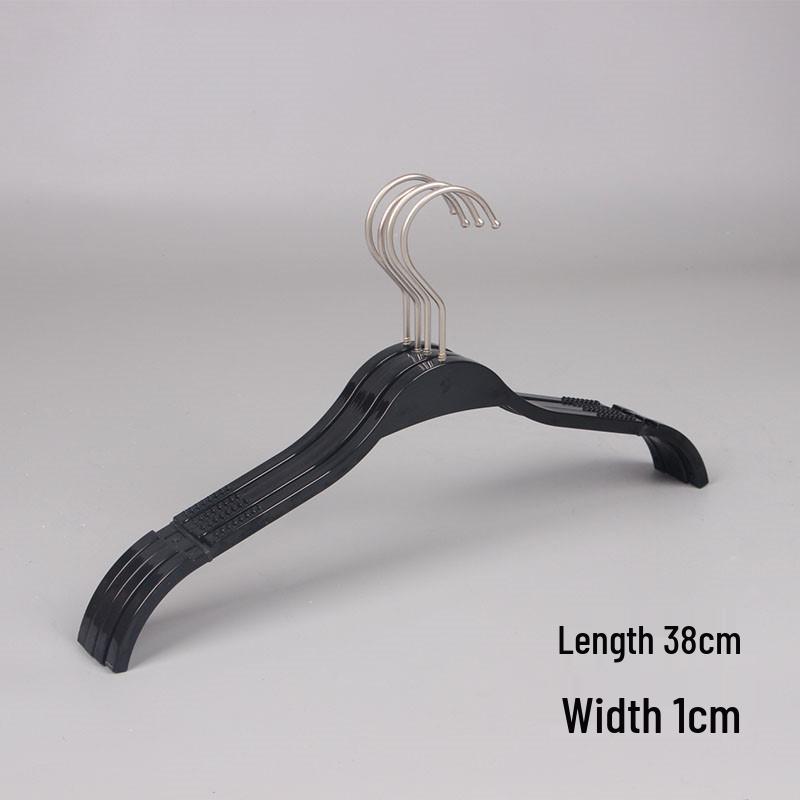 Transparent Acrylic Non-Slip Women s Clothing Hanger with Clip and Crystal Hook - Black 10 pieces