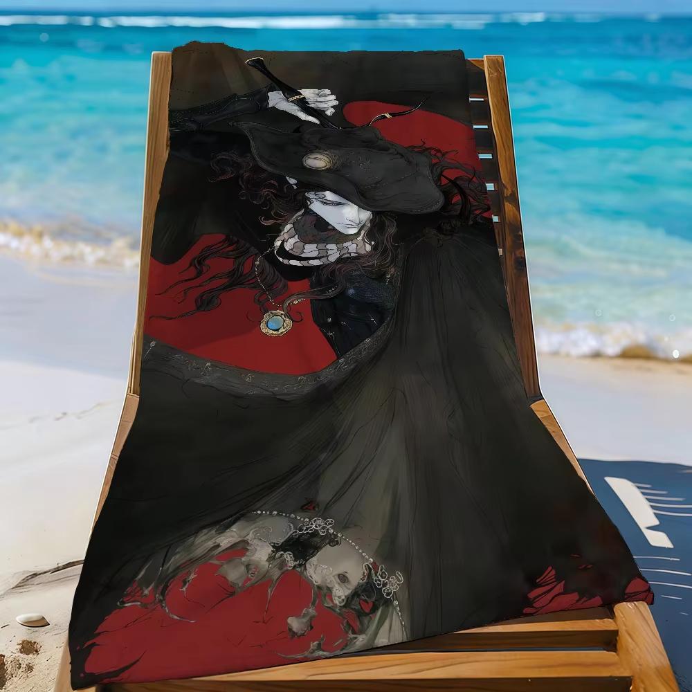 Classic Anime V-Vampire Hunter D-D Quick Dry Beach Towel Sandproof Soft Lightweight Large Size for Travel And Camping