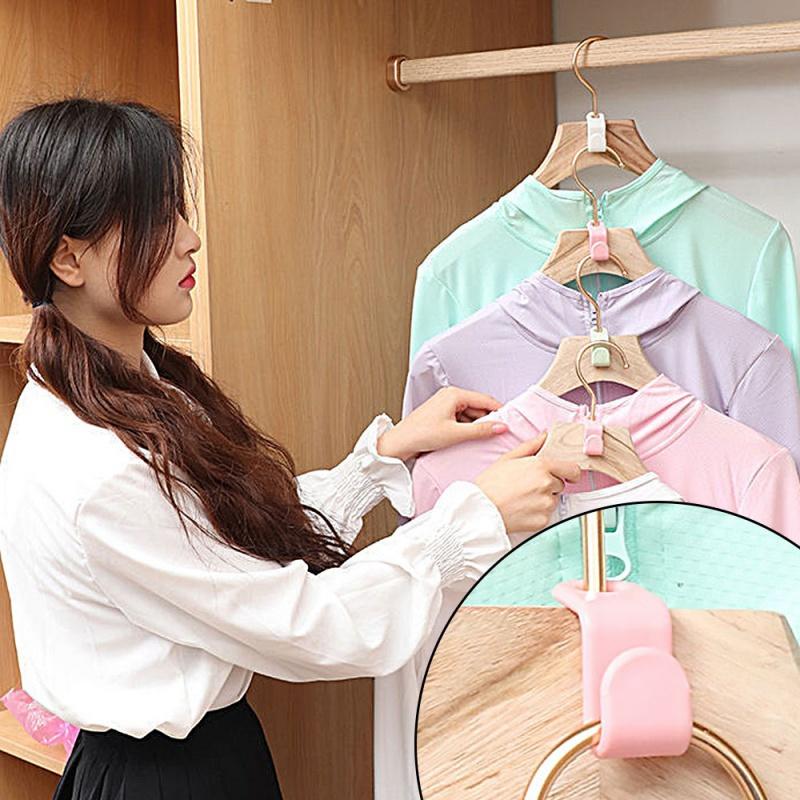10/50 Stück Kleiderbügel Multifunktions-Verbindungshaken Faltbare Aufbewahrung Kleiderständer Schrank Hängender Kleiderbügel Verbindungs Haken Aufbewahrungs Organizer Haken