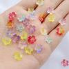 20Pcs New Cute Resin Mini Transparent Colored Flowers Series Flat Back Parts Embellishments For Hair Bows Accessories