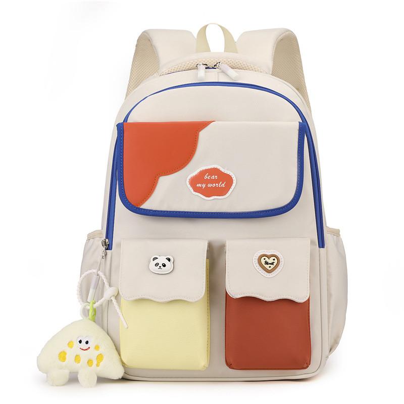 

Trendy Cartoon Patterned Backpack For Girls And Boys Perfect For School And Commuting Yellow Orange