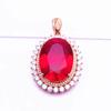 Purple Gold Plated Rose Gold Colored Gold Egg Surface Round Pendant Fashionable Princess Diana Red Stone Pendant