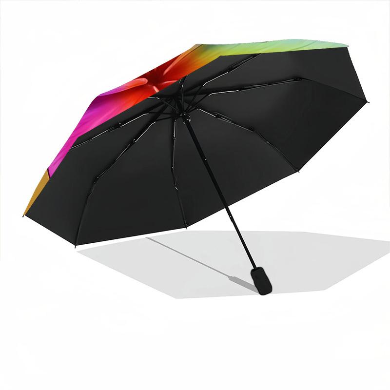 1pc Tropical Flowers Automatic Umbrella - Automatic Opening And Closing, Sturdy Iron Frame, Formal Occasions yy251018119