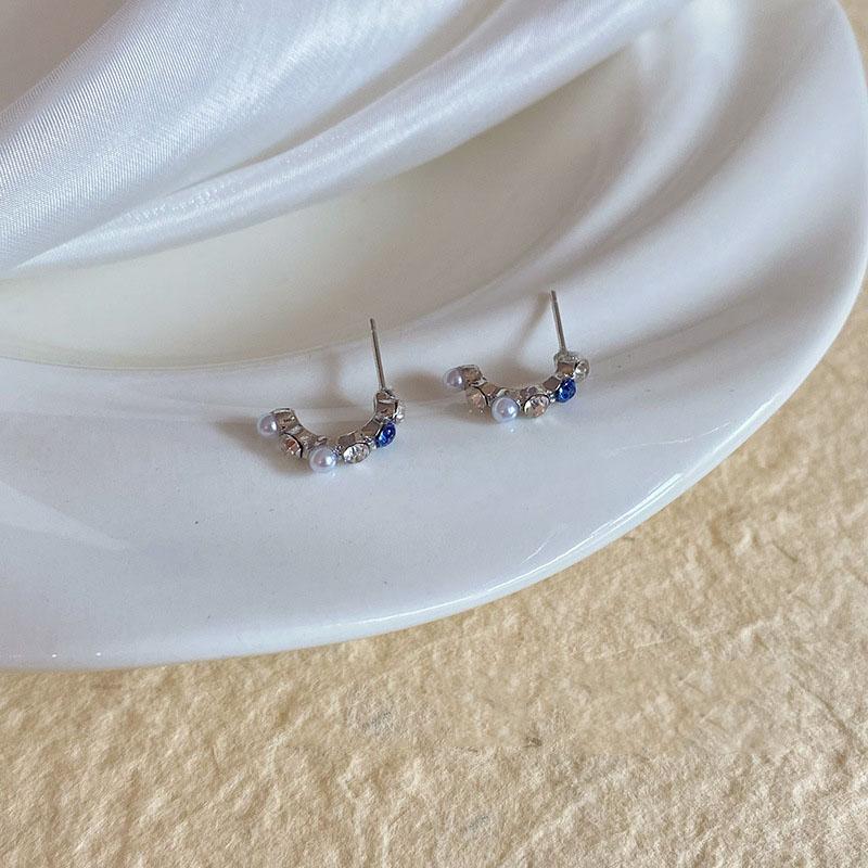 Simple Zircon Pearl Earrings Fashion Design Compact Daily Commuter Earrings Jewelry Accessories Gifts