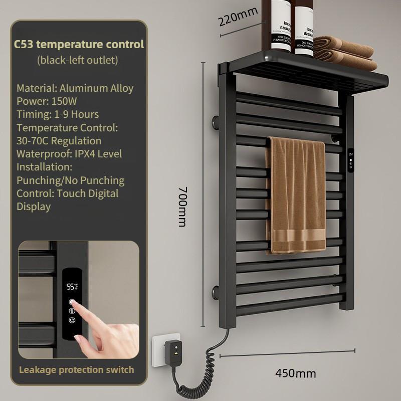Household Intelligent Constant Temperature Drying Bathroom Towel Bar Touch Control Storage Rack Electric Towel Rack