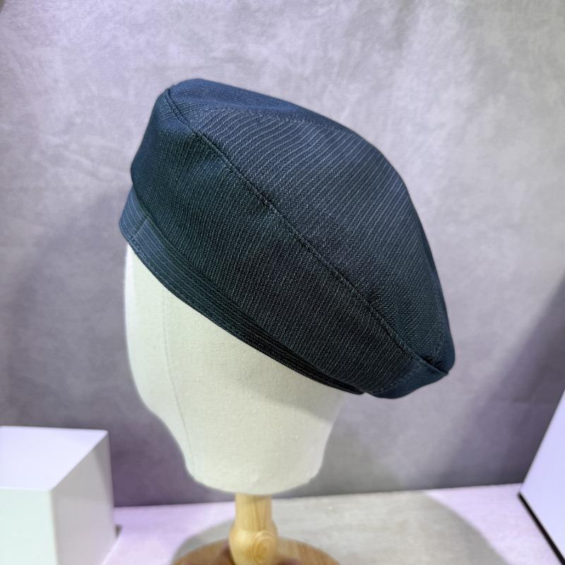 25 Early autumn new simple solid color striped beret children's pumpkin hat showing face small bud hat