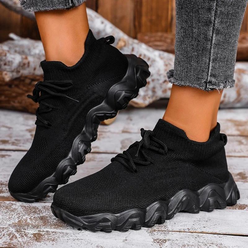 Women Sneakers Lightweight Casual Shoes Lace Up Low Top Solid Color Sneakers Women Round Toe Summer Sport Platform Shoes Women