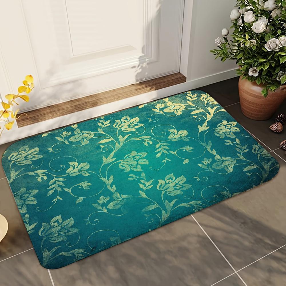 1pc Printed Bathroom Absorbent Mats Anti-Slip Mats Home Decor Supplies Carpets Home Kitchen Floor Mats