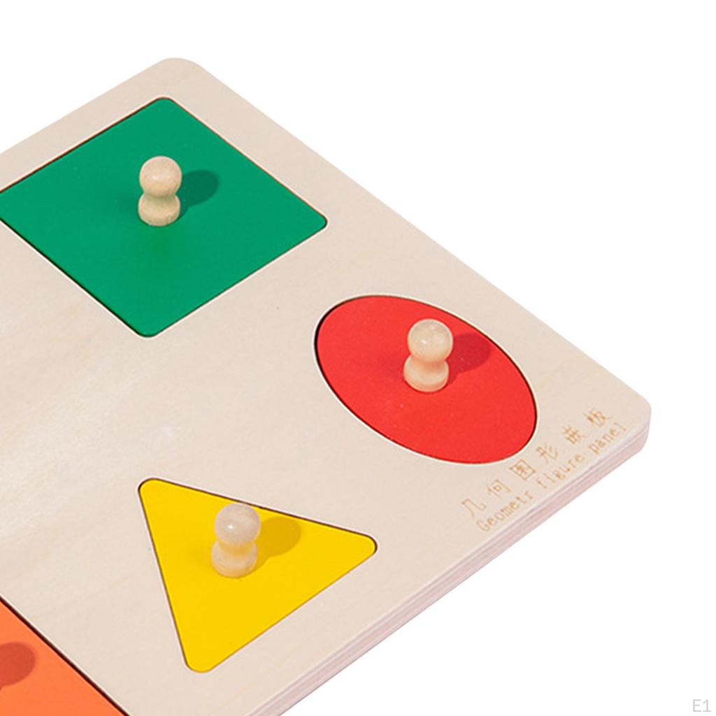 Educational Wooden Pegboard Puzzle Set for Shape Recognition And Sorting