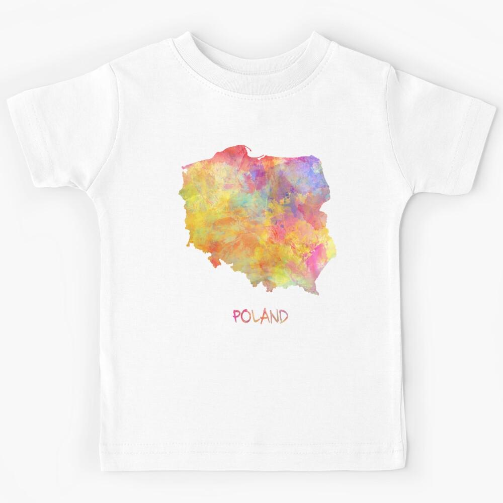 Poland map watercolor #poland Kids T-Shirt 120