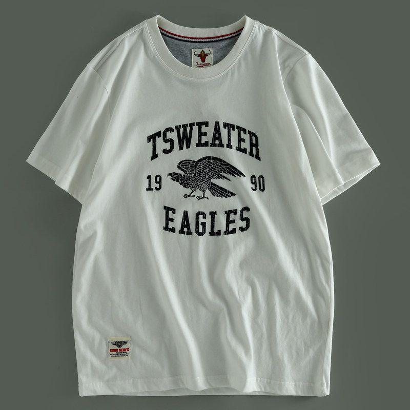 Overstock Export Brand Men's Summer T-Shirts, Round Neck Short-Sleeve T-Shirts, Japanese Export Men's Tops