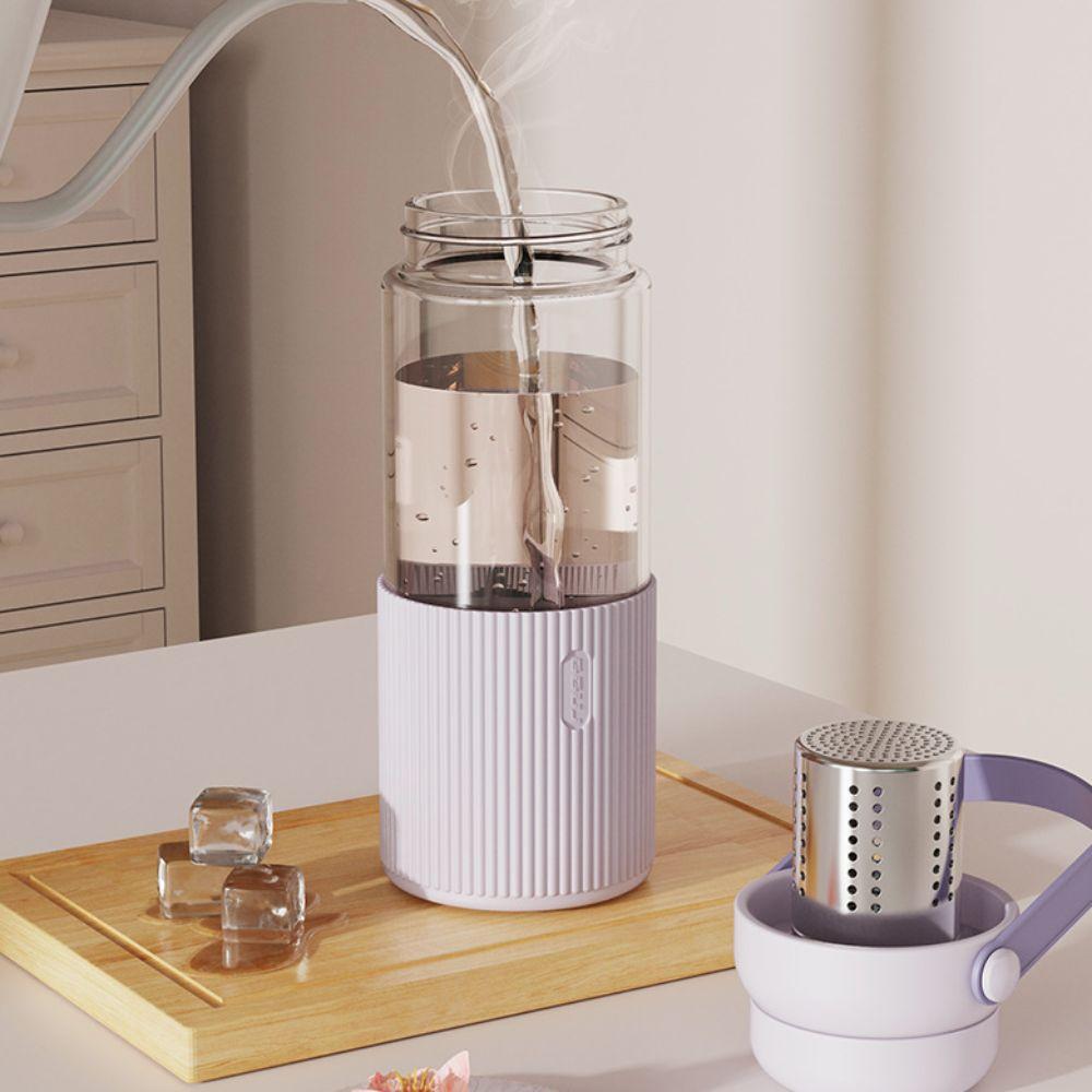 Glass Tea and Water Separator Cup with Filter Coffee Mug Portable Water Bottle  Girls