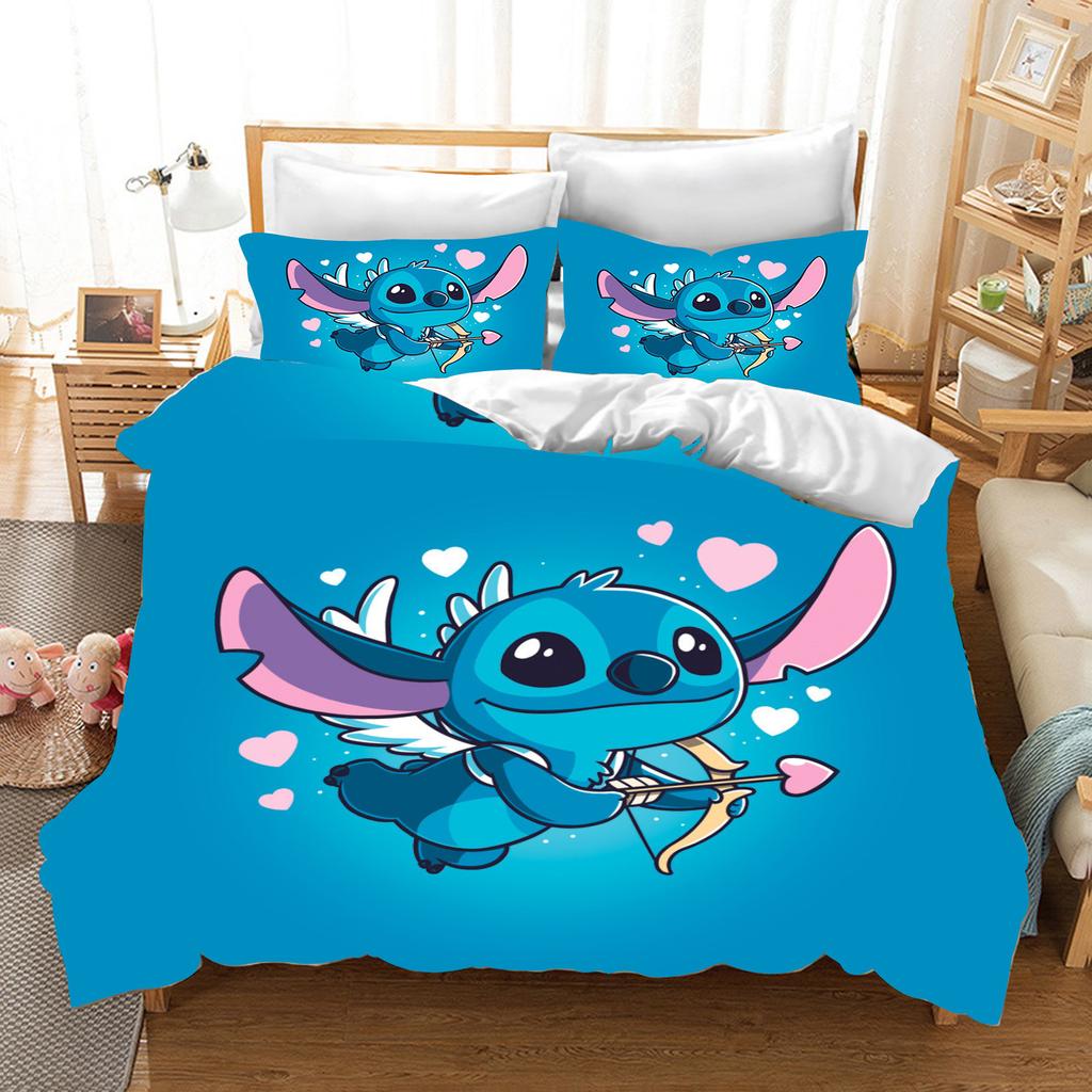 Stitch 100% Polyester Domácí dekorace 3dílná 1 Povlak na přikrývku Jednodílná sada povlečení Comforte Vynikající dárek k narozeninám