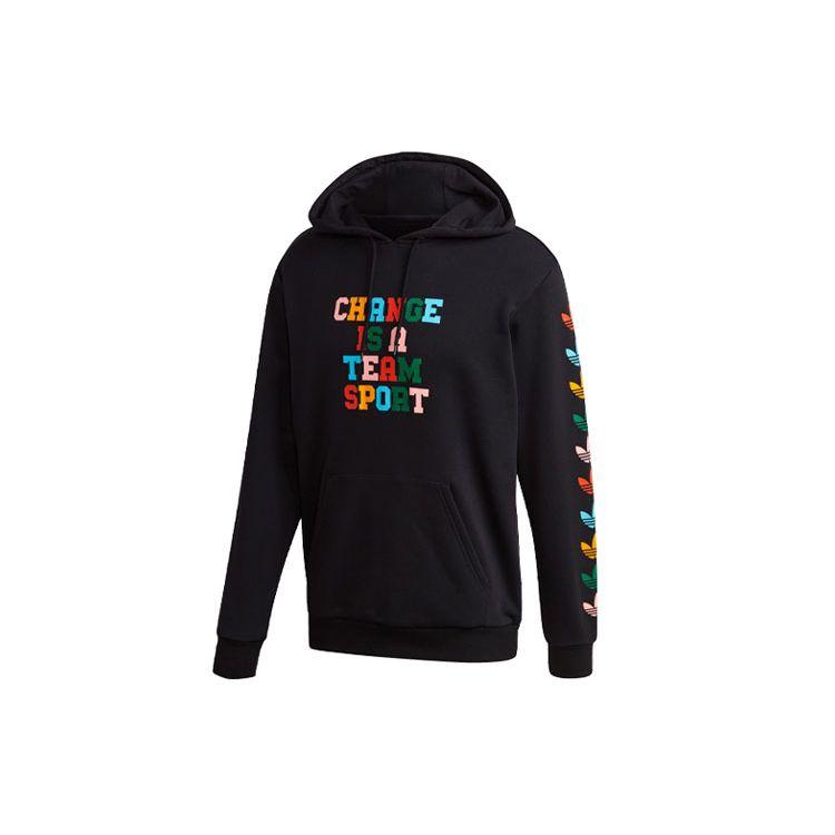 

Adidas Originals Trefoil Letter Print Hoodie, Men Black Comfort Daily Sports Hoodie GP4439 M