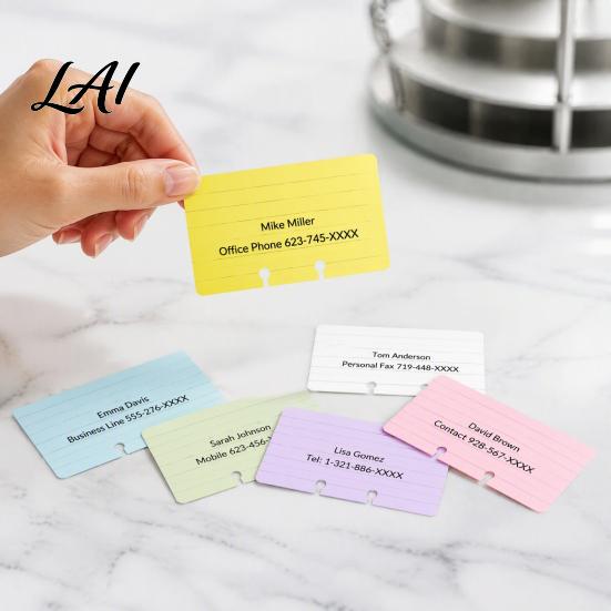 File Card Replacement 300/600Pcs Colored Rotary Refills 2-1/4" x 4" Business Cards 6 Universal System Accessories Color Kit Blank Lined Note Set Kit
