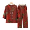 Elderly Women's Breathable Spring Summer Cardigan Set