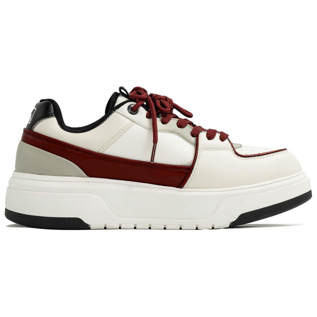 MLB Chunky Liner Wan Hua Nong, Fu, Shopping Bag Abrasion Resistant Low top Skateboard Shoes Unisex Black White Red 3ASXCA12N-50WHS(Team1023-BOX)