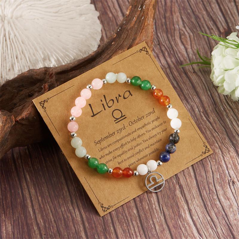 Twelve Constellation Beaded Bracelet With Natural Stones For Women Gift Ideas