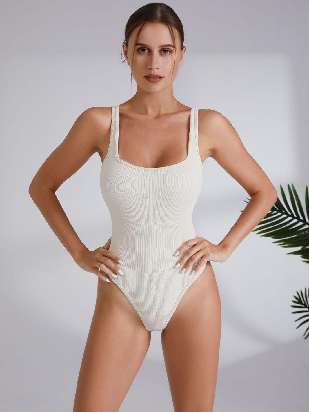 

Женский боди в рубчик без рукавов, майка с треугольными чашечками для подтяжки и формирования живота, бесшовный спортивный и фитнес-костюм «все в одном» для йоги XL белый