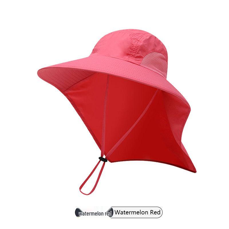 Men's Summer UV Protection Fishing Hat with Large Brim and Full Face Shield