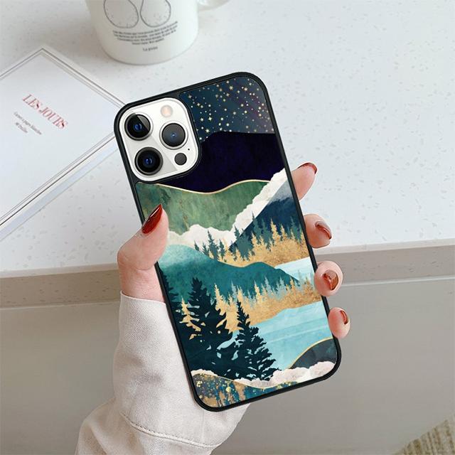 Star Lake Mountain Phone Case For iPhone 17 Air 14 15 16 13 12 Cover For Apple 14 15 16 Pro Max Plus Coque