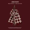 Red Scarf Women's Winter Versatile Premium Sense China Red Checked Destiny Women's Winter Scarf Christmas New Year