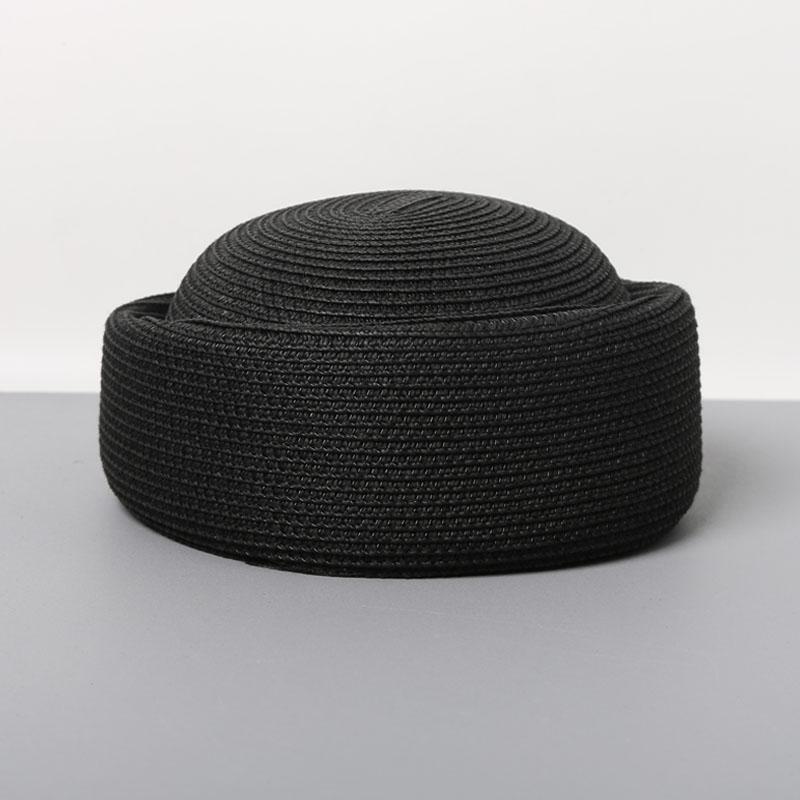 2026 New Summer Woven Paper Straw Berets Japanese Retro Artistic Painter Pillbox Hat Women Circle Concave Top Straw Sun Hats