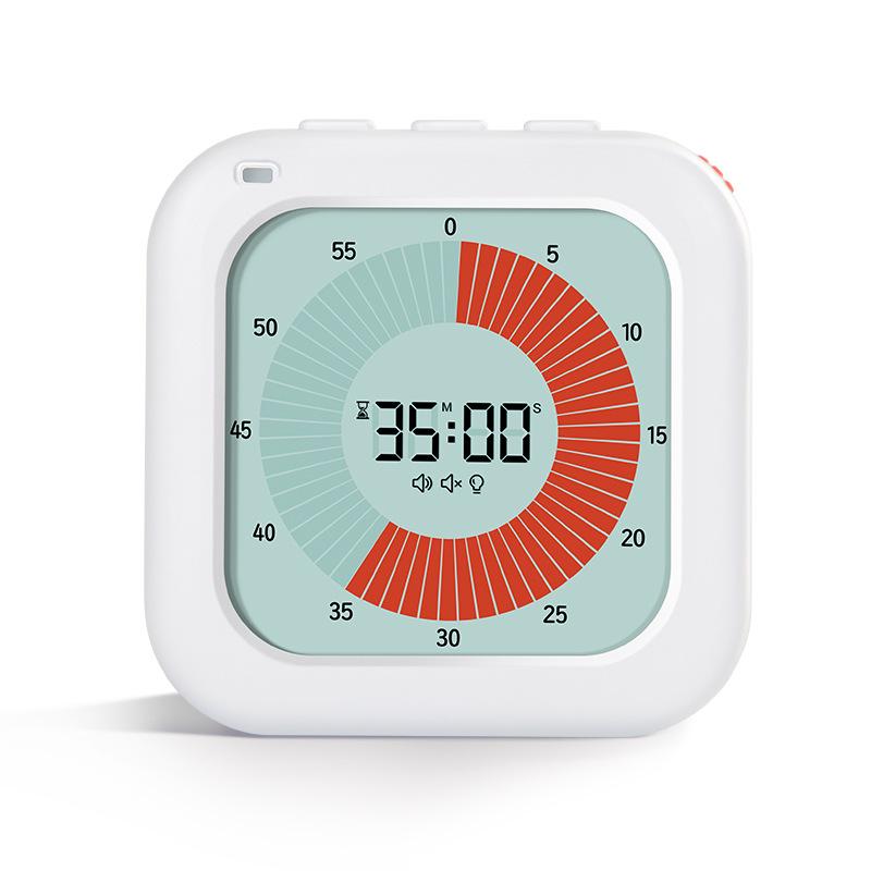 Dual Screen Timer & Alarm Clock with Countdown and Self-Discipline Visual Aid for Desktops