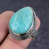 Amazonite Gemstone Handmade 925 Sterling Silver Jewelry Ring Size 8 N7t84