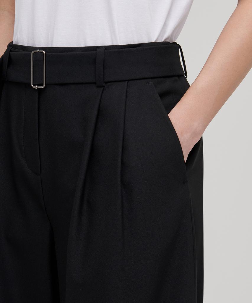 MUSINSA STANDARD WOMAN Women'S Real Wide Belted Slacks [Black]