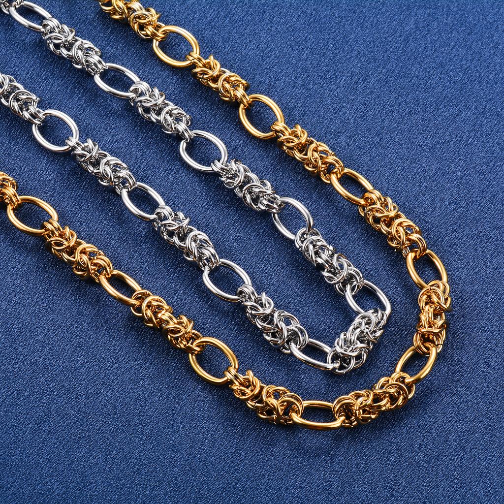 10mm Chunky Stainless Steel Link Big Oval Chain Knot Necklace for Women Men Punk Hiphop Boy Gold Color Choker Metal Jewelry