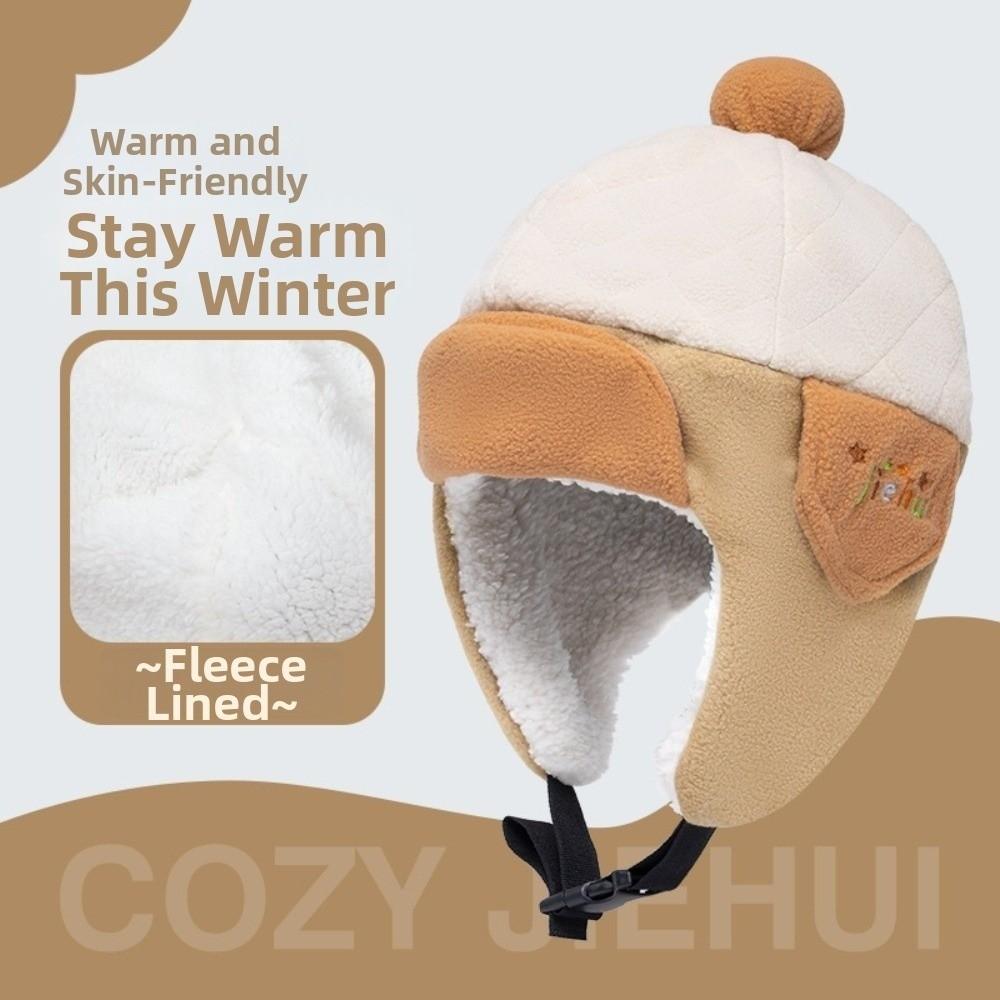 Fleece Lining Kid Earflap Hat Windproof Ear Protector Cap New Ear Warm Beanie Cold Weather