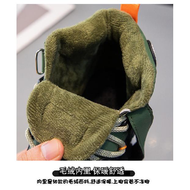 Children's Shoes with Fleece Lining, Mid-Top Sports Shoes, Winter New Style, Girls' Soft Sole, Double Cotton Casual Shoes, Boys' Running Shoes