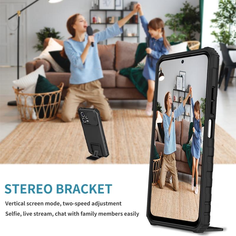 Armor Shockproof Phone Case for Xiaomi Redmi Note 12 4G Holder Stand Back Case Slide Lens Cover for Redmi Note12 5G