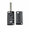 3 Button Flip Key Shell with Pre-Cut HU83 Blade CE0536 for Peugeot for Citroen No Electronics