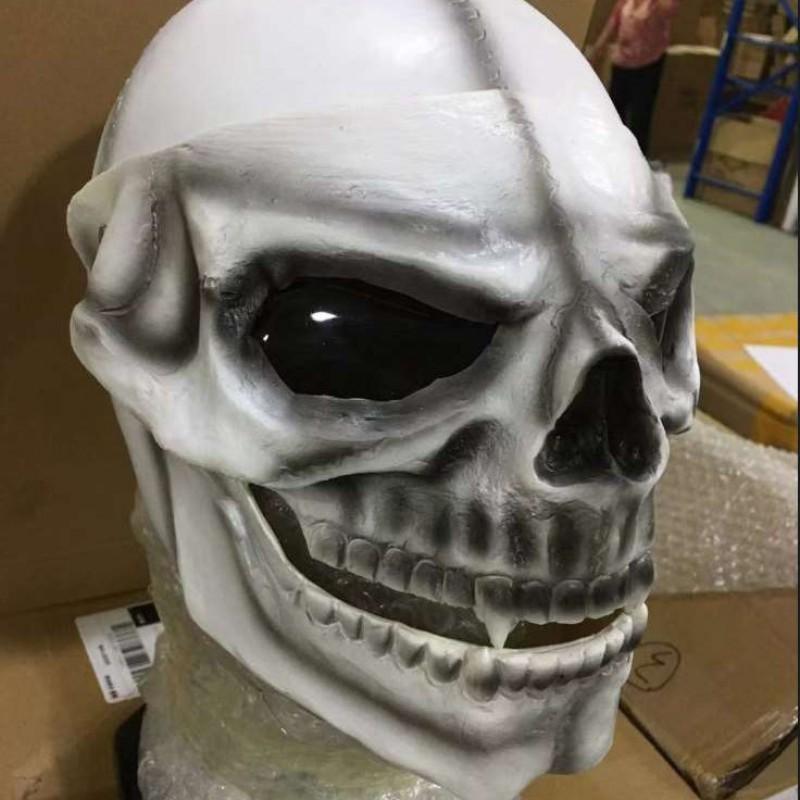 Lebka s pohyblivou čelistí Maska Halloween Strašidelná Kostra Pokrývka hlavy Kostýmové Párty