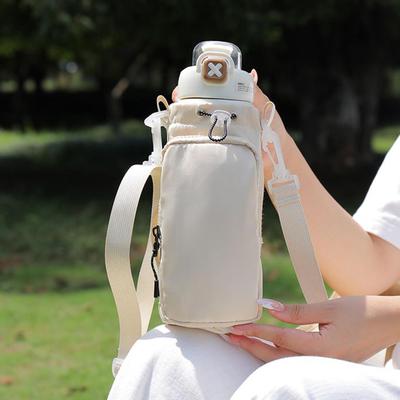 Water Bottle Holder Large Insulated Drawstring Pouch Water Bottle Carrier Bag with Strap for Outdoor Travel Camping Hiking