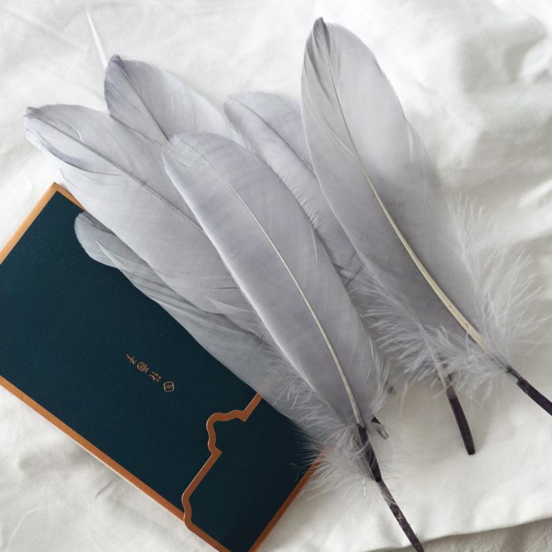 50Pcs White Feather Goose Feather Hard Floating Dream Net Decorative Wings Sun Flower Wall Decoration Kindergarten Handmade Art Class Materials