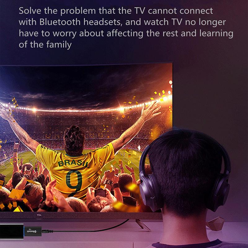 Bluetooth-Sender 5.0 + EDR-Audioadapter für TV-PC-Kopfhörer 3,5-mm-Buchse AUX USB-Stereo-Musik-Wireless-Adapter Plug & Play