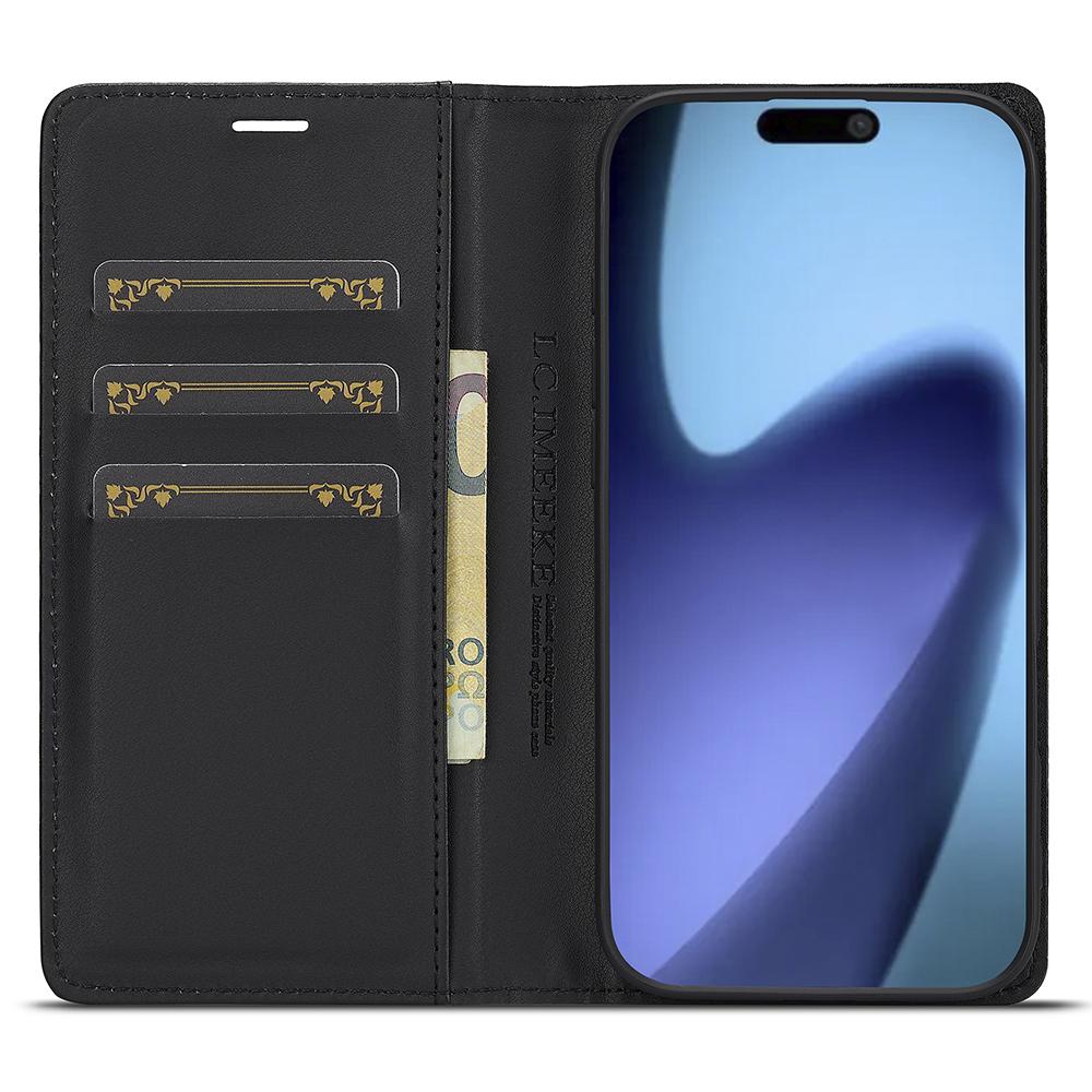 LC.IMEEKE For iPhone Air Wallet Case Carbon Fiber Texture Leather Phone Cover