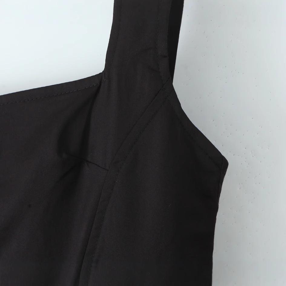 Autumn European & American Style Sleeveless Waist-Slimming Short Dress