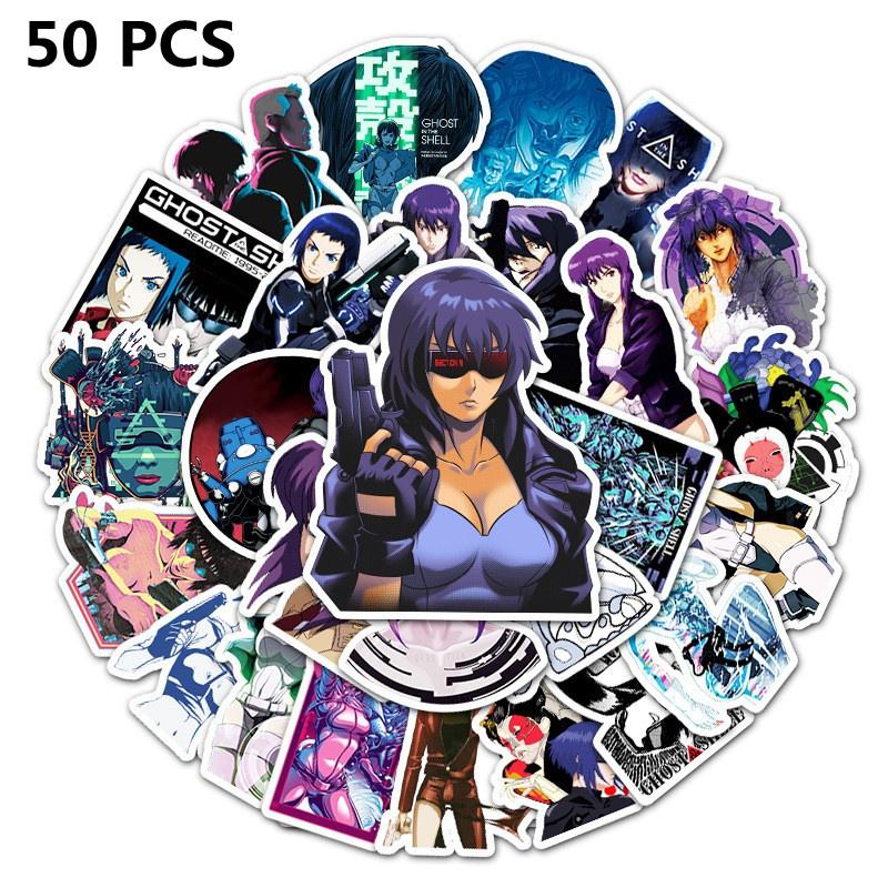 10/51pcs Cartoon Anime Ghost In The Shell Stickers Comic Kusanagi Motoko Graffiti Stickers for DIY Skateboard Motorcycle Bicycle Stickers random 10pcs