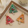 Colorful Rhinestone Star Christmas Tree Brooch - Retro Holiday Gift Accessory