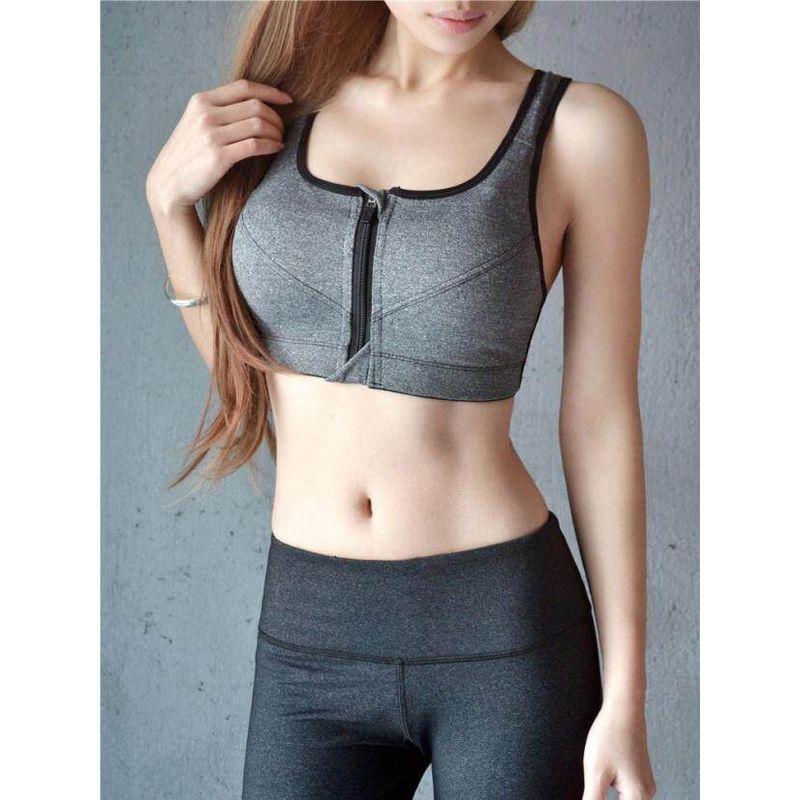 Summer Sports Bra Wireless Aerobics Front Zipper Underwear