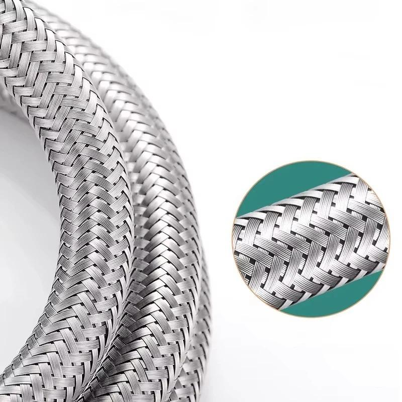 1Pcs 1/2 Inch 304 Stainless Steel Braided Hose Hot And Cold Water Pipe Toilet Faucet Connection Pipe Garden Water Connection
