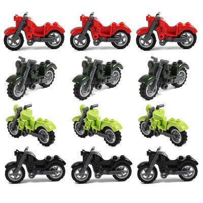 Motorcycle Blocks, Vehicle Parts, Classic Compatible, 4 Colors, 12 Units