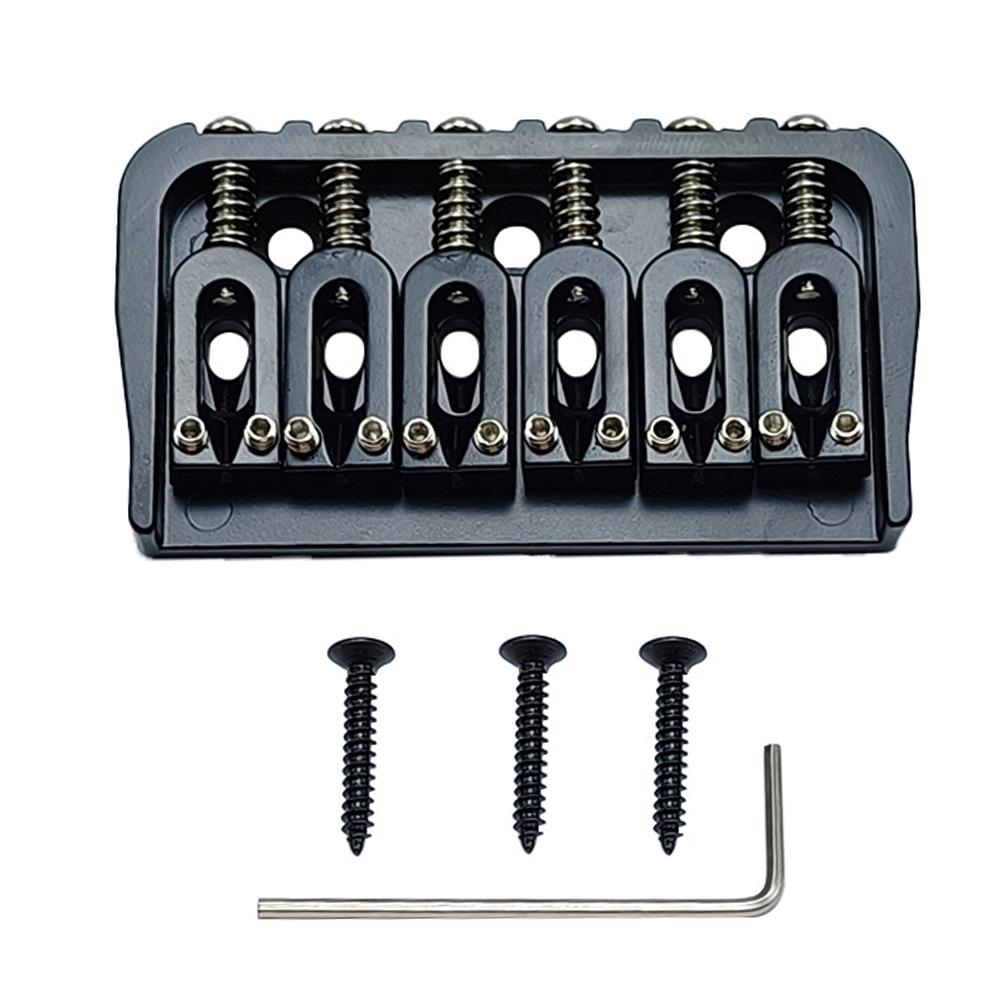 

6-String Black Beveled Guitar Bridge Accessory