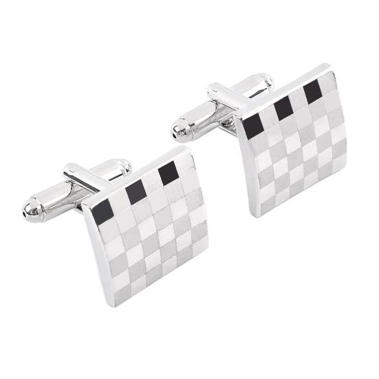 1 Pair Men Cufflinks Polished Smooth Surface Rhinestones Inlaid Rectangle Round Twist Shape Suit Shirt Cufflinks Button Replacement Accessories