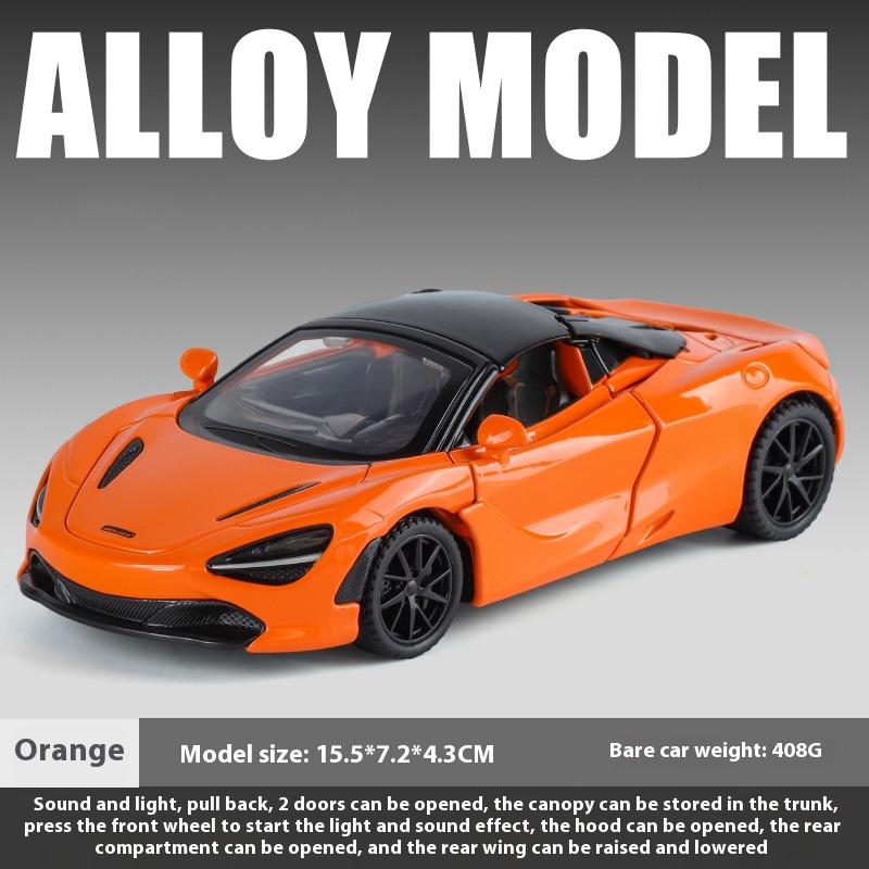 Alloy Die-cast 1/32 McLaren 720S Convertible Sports Car, Bring Back Children's Toy Cars, Desktop Ornaments, Boys' Gifts